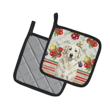 Load image into Gallery viewer, White Great Pyrenees Vegetables Pair of Pot Holders