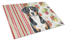 Load image into Gallery viewer, Greater Swiss Mountain Dog Vegetables Glass Cutting Board