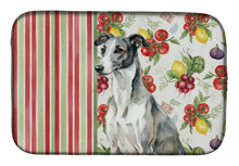Load image into Gallery viewer, Black and White Greyhound Vegetables Dish Drying Mat