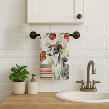 Load image into Gallery viewer, Black and White Greyhound Vegetables Kitchen Towel