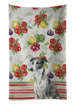 Load image into Gallery viewer, Black and White Greyhound Vegetables Kitchen Towel