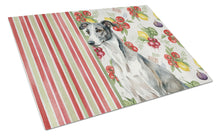 Load image into Gallery viewer, Black and White Greyhound Vegetables Glass Cutting Board