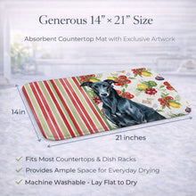 Load image into Gallery viewer, Black Greyhound Vegetables Dish Drying Mat