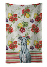 Load image into Gallery viewer, Blue Brindle Greyhound Vegetables Kitchen Towel