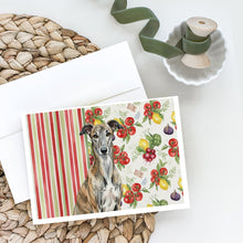 Load image into Gallery viewer, Brindle Greyhound Vegetables Greeting Cards Pack of 8