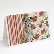 Load image into Gallery viewer, Brindle Greyhound Vegetables Greeting Cards Pack of 8