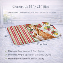 Load image into Gallery viewer, Red Greyhound Vegetables Dish Drying Mat