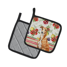Load image into Gallery viewer, Red Greyhound Vegetables Pair of Pot Holders