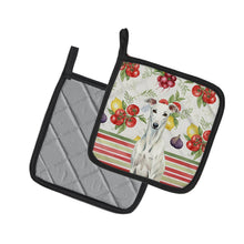 Load image into Gallery viewer, White Greyhound Vegetables Pair of Pot Holders