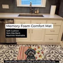 Load image into Gallery viewer, Black Havanese Vegetables Memory Foam Kitchen Mat