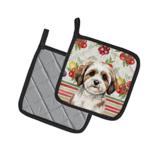 Load image into Gallery viewer, Parti-color Havanese Vegetables Pair of Pot Holders