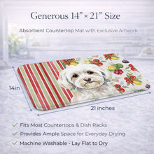 Load image into Gallery viewer, White Havanese Vegetables Dish Drying Mat