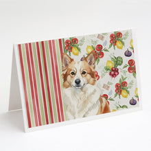 Load image into Gallery viewer, Tan Icelandic Sheepdog Vegetables Greeting Cards Pack of 8