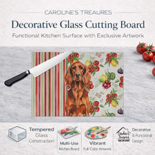 Load image into Gallery viewer, Irish Setter Vegetables Glass Cutting Board