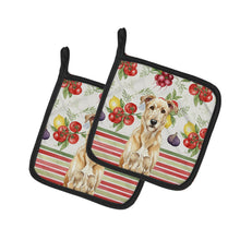 Load image into Gallery viewer, Wheaten Irish Wolfhound Vegetables Pair of Pot Holders