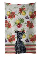 Load image into Gallery viewer, Black Italian Greyhound Vegetables Kitchen Towel