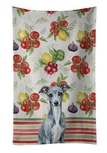 Load image into Gallery viewer, Blue Italian Greyhound Vegetables Kitchen Towel