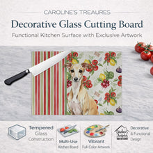 Load image into Gallery viewer, Fawn Italian Greyhound Vegetables Glass Cutting Board
