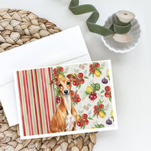 Load image into Gallery viewer, Red Italian Greyhound Vegetables Greeting Cards Pack of 8