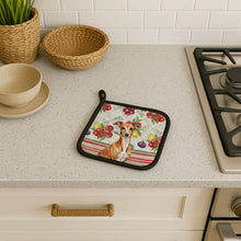 Load image into Gallery viewer, Red Italian Greyhound Vegetables Pair of Pot Holders