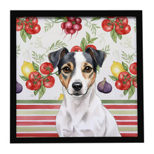 Load image into Gallery viewer, White and Black Jack Russell Terrier Vegetables Framed Metal Print