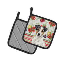 Load image into Gallery viewer, White and Black Jack Russell Terrier Vegetables Pair of Pot Holders