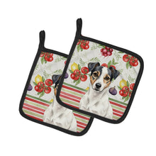 Load image into Gallery viewer, White and Black Jack Russell Terrier Vegetables Pair of Pot Holders