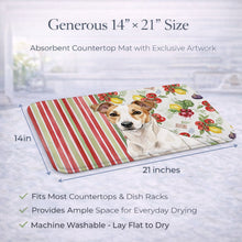 Load image into Gallery viewer, White and Tan Jack Russell Terrier Vegetables Dish Drying Mat