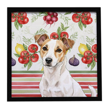 Load image into Gallery viewer, White and Tan Jack Russell Terrier Vegetables Framed Metal Print