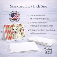 Load image into Gallery viewer, White Jack Russell Terrier Vegetables Greeting Cards Pack of 8