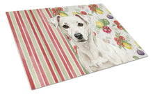 Load image into Gallery viewer, White Jack Russell Terrier Vegetables Glass Cutting Board