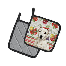 Load image into Gallery viewer, White Jack Russell Terrier Vegetables Pair of Pot Holders