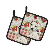 Load image into Gallery viewer, White Jack Russell Terrier Vegetables Pair of Pot Holders