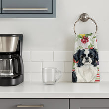 Load image into Gallery viewer, Black and White Japanese Chin Vegetables Kitchen Towel