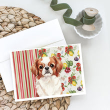 Load image into Gallery viewer, Red and White Japanese Chin Vegetables Greeting Cards Pack of 8