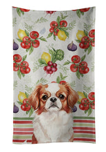 Load image into Gallery viewer, Red and White Japanese Chin Vegetables Kitchen Towel