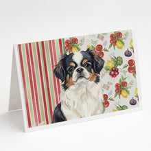 Load image into Gallery viewer, Tricolor Japanese Chin Vegetables Greeting Cards Pack of 8