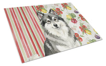Load image into Gallery viewer, Keeshond Vegetables Glass Cutting Board