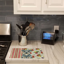 Load image into Gallery viewer, Kerry Blue Terrier Vegetables Glass Cutting Board