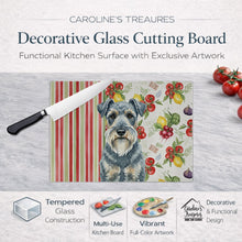 Load image into Gallery viewer, Kerry Blue Terrier Vegetables Glass Cutting Board