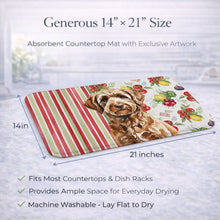 Load image into Gallery viewer, Chocolate Labradoodle Vegetables Dish Drying Mat