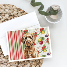 Load image into Gallery viewer, Chocolate Labradoodle Vegetables Greeting Cards Pack of 8