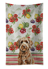 Load image into Gallery viewer, Chocolate Labradoodle Vegetables Kitchen Towel