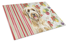 Load image into Gallery viewer, Labradoodle Vegetables Glass Cutting Board