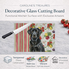 Load image into Gallery viewer, Black Labrador Retriever Vegetables Glass Cutting Board