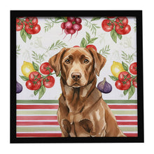 Load image into Gallery viewer, Chocolate Labrador Retriever Vegetables Framed Metal Print