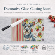 Load image into Gallery viewer, Blue Lakeland Terrier Vegetables Glass Cutting Board
