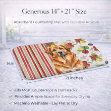 Load image into Gallery viewer, Red Leonberger Vegetables Dish Drying Mat