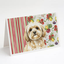 Load image into Gallery viewer, Cream Lhasa Apso Vegetables Greeting Cards Pack of 8