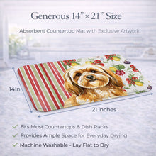 Load image into Gallery viewer, Gold Lhasa Apso Vegetables Dish Drying Mat